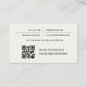 Carte De Visite Agent immobilier neutre de code QR moderne (Dos)