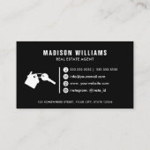 Carte De Visite Agent immobilier noir et blanc personnalisé (Dos)