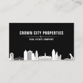 Carte De Visite Agent immobilier noir et blanc personnalisé (Devant)