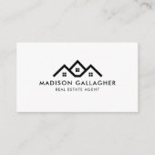 Carte De Visite Agent immobilier noir et blanc personnalisé (Devant)