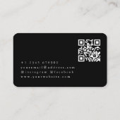 Carte De Visite Agent immobilier nom écriture manuscrite noir & bl (Dos)