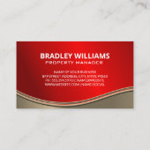 Carte De Visite Agent immobilier | Or Ruby Red Metallic Wave (Dos)