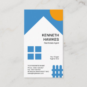 Carte De Visite Agent immobilier orange de clôture de Sun de la