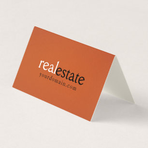 Carte De Visite Agent immobilier Orange Minimaliste Moderne Simple