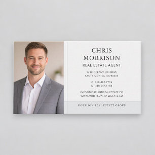 Carte De Visite Agent Immobilier Photo Gray Professionnel