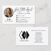 Carte De Visite Agent immobilier photo moderne (Devant / Derrière)