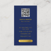 Carte De Visite Agent immobilier photo professionnel Blue & Gold (Dos)