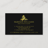 Carte De Visite Agent Immobilier Premium Gold et Black personnalis (Dos)