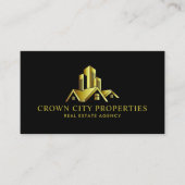 Carte De Visite Agent Immobilier Premium Gold et Black personnalis (Devant)