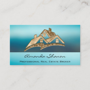 Carte De Visite Agent immobilier professionnel Broker Gold 3DHouse