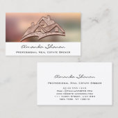 Carte De Visite Agent immobilier professionnel Broker Home Rose 3D (Devant / Derrière)