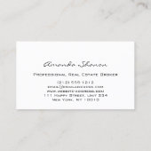 Carte De Visite Agent immobilier professionnel Broker Maison bleue (Dos)