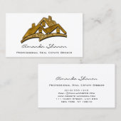 Carte De Visite Agent immobilier professionnel Broker Maison Or (Devant / Derrière)