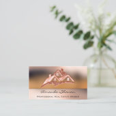 Carte De Visite Agent immobilier professionnel Broker Maison Rose (Debout devant)