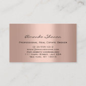 Carte De Visite Agent immobilier professionnel Courtier Rose Gold (Dos)
