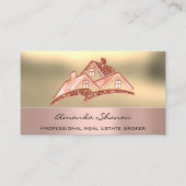 Carte De Visite Agent immobilier professionnel Courtier Rose Gold (Devant)