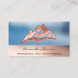 Carte De Visite Agent immobilier professionnel Courtier Smoky Blue