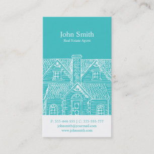 Carte De Visite Agent immobilier professionnel d'aqua élégant vr