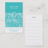 Carte De Visite Agent immobilier professionnel d'aqua élégant vrai (Devant / Derrière)
