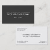 Carte De Visite Agent immobilier professionnel Dark Grey Business (Devant / Derrière)