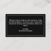 Carte De Visite Agent immobilier professionnel élégant (Dos)