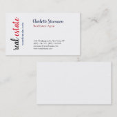 Carte De Visite Agent immobilier professionnel manuscrit (Devant / Derrière)