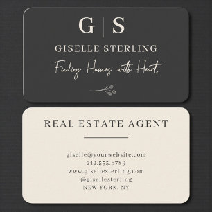 Carte De Visite Agent Immobilier Professionnel Noir