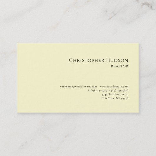 Carte De Visite Agent immobilier professionnel simple pastel (Devant)