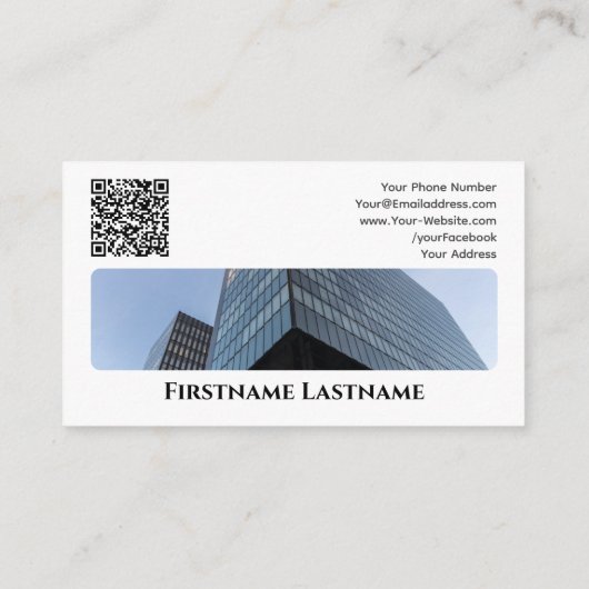 Carte De Visite Agent immobilier QR-Code bâtiments de bureau moder (Dos)