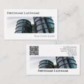 Carte De Visite Agent immobilier QR-Code bâtiments de bureau moder (Devant / Derrière)