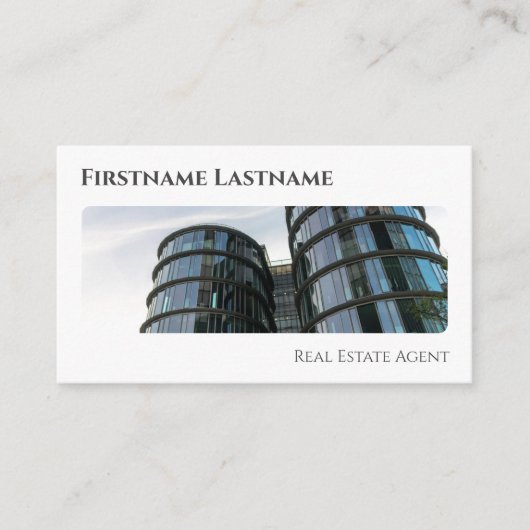 Carte De Visite Agent immobilier QR-Code bâtiments de bureau moder (Devant)