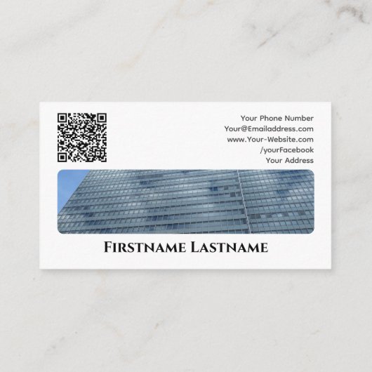 Carte De Visite Agent immobilier QR-Code bâtiments de bureau moder (Dos)