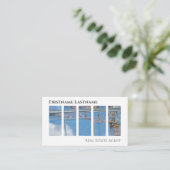 Carte De Visite Agent immobilier QR-Code bâtiments de bureau moder (Debout devant)