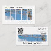 Carte De Visite Agent immobilier QR-Code bâtiments de bureau moder (Devant / Derrière)