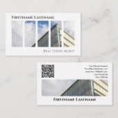 Carte De Visite Agent immobilier QR-Code bâtiments de bureau moder (Devant / Derrière)