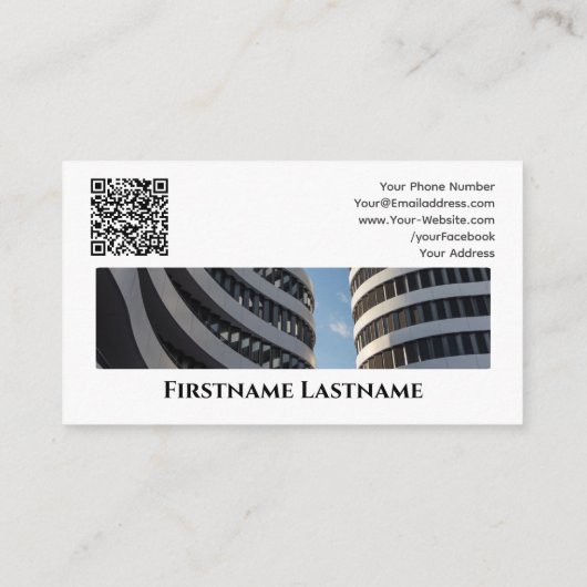 Carte De Visite Agent immobilier QR-Code bâtiments de bureau moder (Dos)