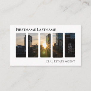 Carte De Visite Agent immobilier QR-Code bâtiments de bureau moder