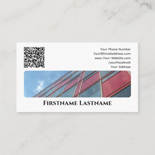 Carte De Visite Agent immobilier QR-Code bâtiments de bureau moder (Dos)