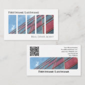 Carte De Visite Agent immobilier QR-Code bâtiments de bureau moder (Devant / Derrière)