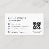 Carte De Visite Agent immobilier QR Code Marine Blue Luxe (Dos)
