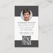 Carte De Visite Agent immobilier Realtor Ajouter un code QR de pho (Dos)