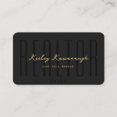 Carte De Visite Agent immobilier Realtor Photo moderne Noir (Devant)