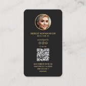 Carte De Visite Agent immobilier Realtor Photo moderne Noir (Dos)