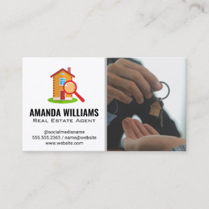 Carte De Visite Agent immobilier remettant les clés   Logo Accueil