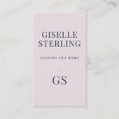 Carte De Visite Agent immobilier Rose quartz violet monogramme (Devant)