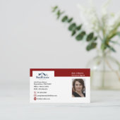 Carte De Visite Agent immobilier rouge et blanc (Debout devant)