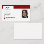 Carte De Visite Agent immobilier rouge et blanc (Devant / Derrière)