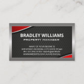 Carte De Visite Agent immobilier | Rouge métallique | Bordures (Dos)