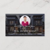 Carte De Visite Agent immobilier Script de code QR photo de luxe (Devant)