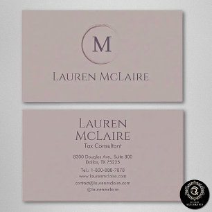 Carte De Visite Agent immobilier Taupe Monogramme Minimaliste